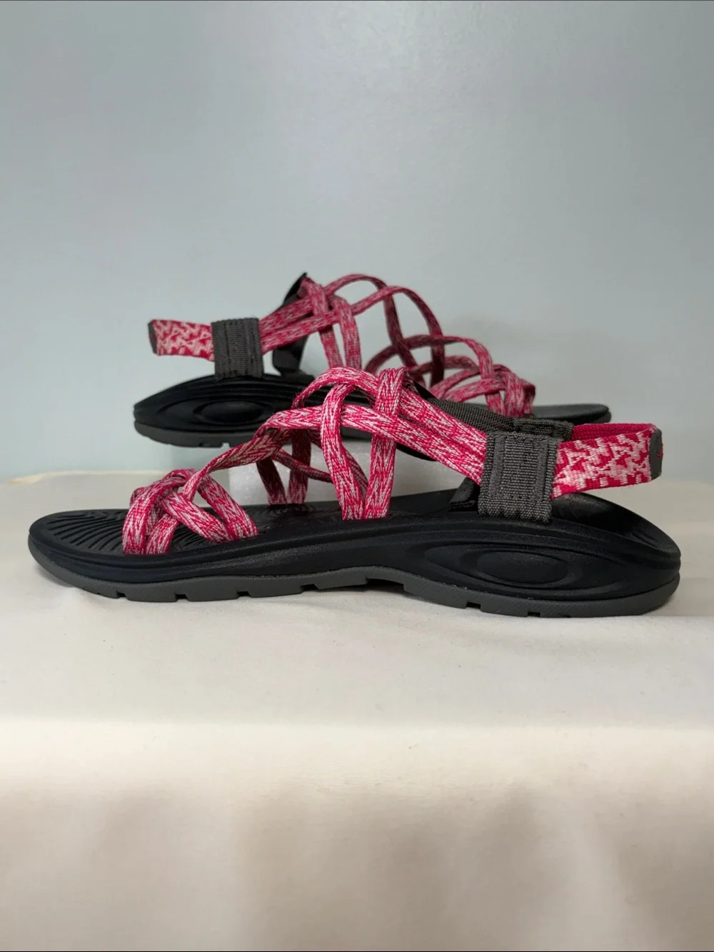 Chaco Women's Z/Cloud Pink and Black Strappy Outdoor Sandals